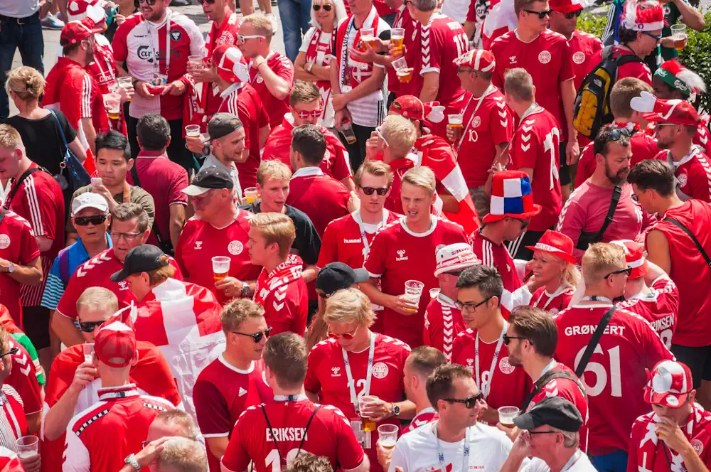 Danish football fans pre-game