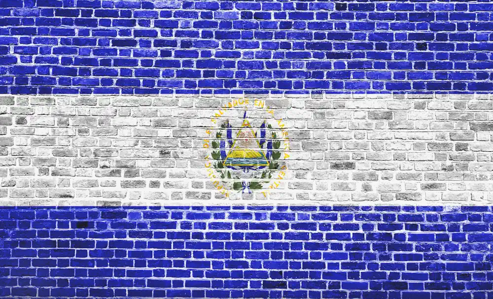 El Salvador flag on a wall