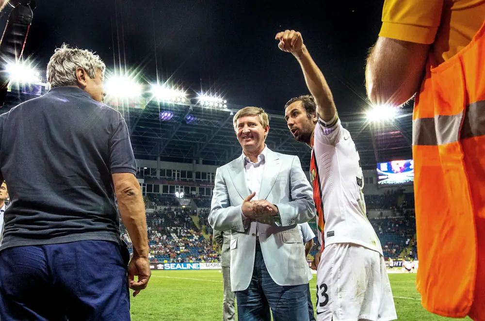 Rinat Akhmetov - here celebrating after a Shakhtar Donetsk victory