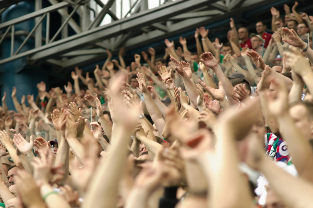 Home crowd supporting its team