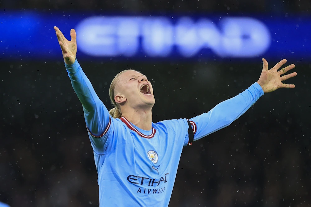 Erling Braut Haaland shouts his joy after another top scorer title