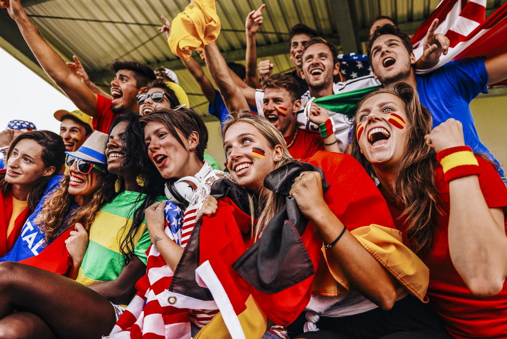 Crowd of football fans