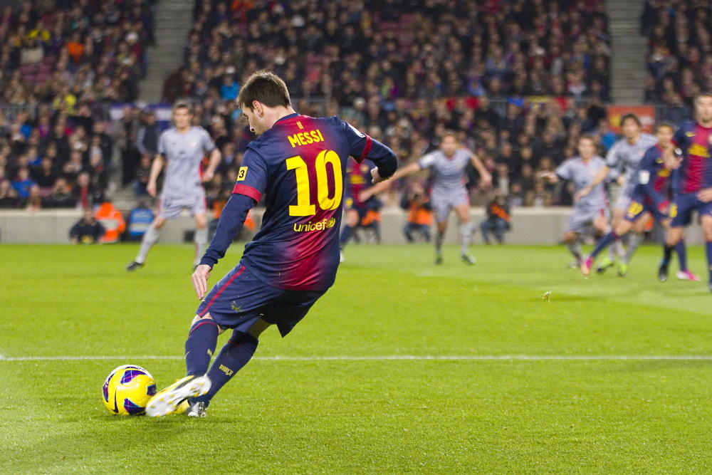 Lionel Messi in action